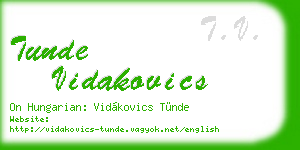 tunde vidakovics business card